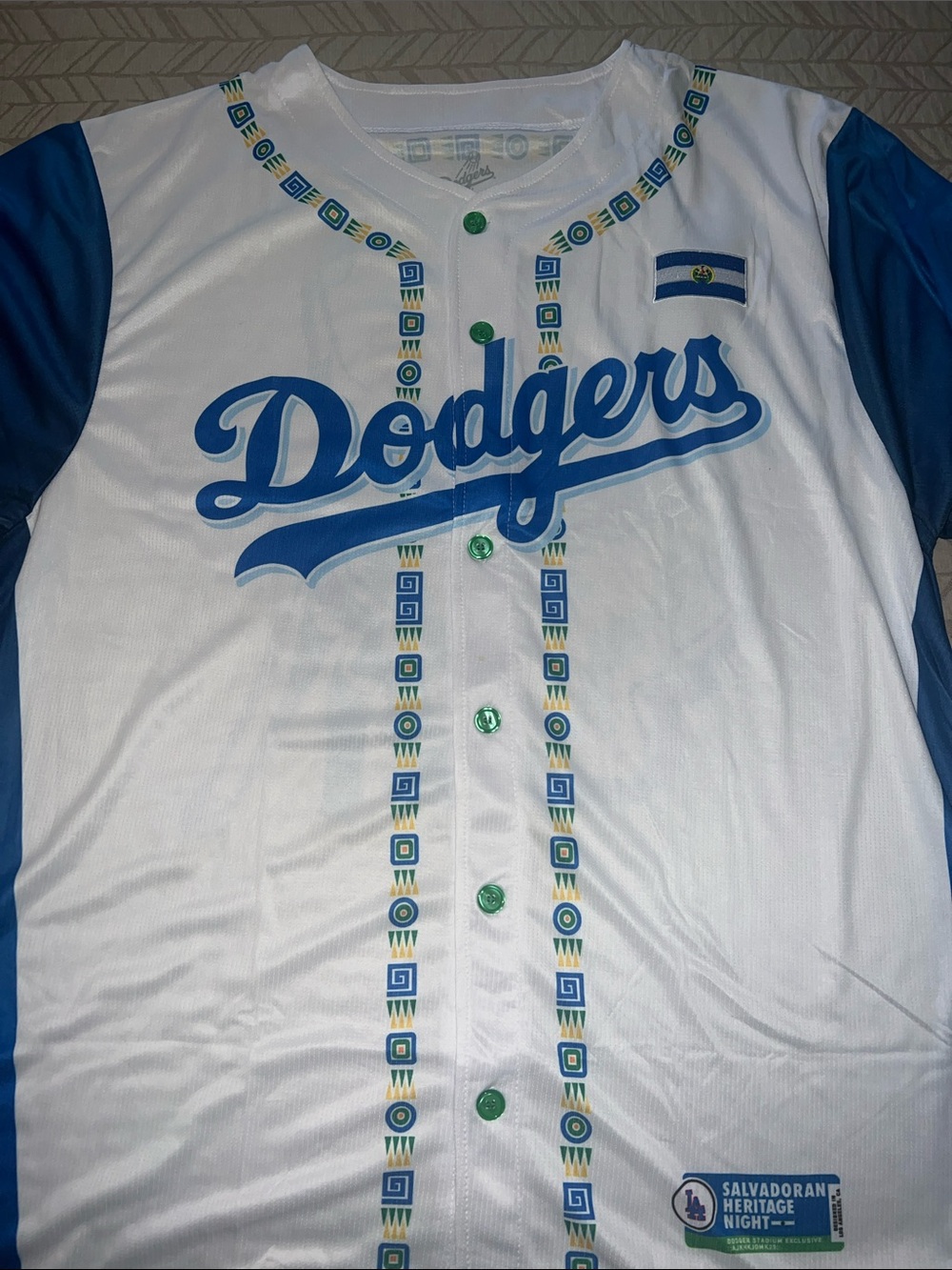 Dodgers Salvadoran Heritage Night Jersey - White & Blue